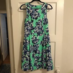 J Crew Green and Blue Spring Dress